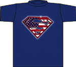 American Flag Superman Logo T-Shirt