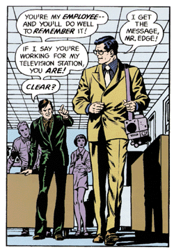 mild-mannered newscaster, Superman #233, 1971